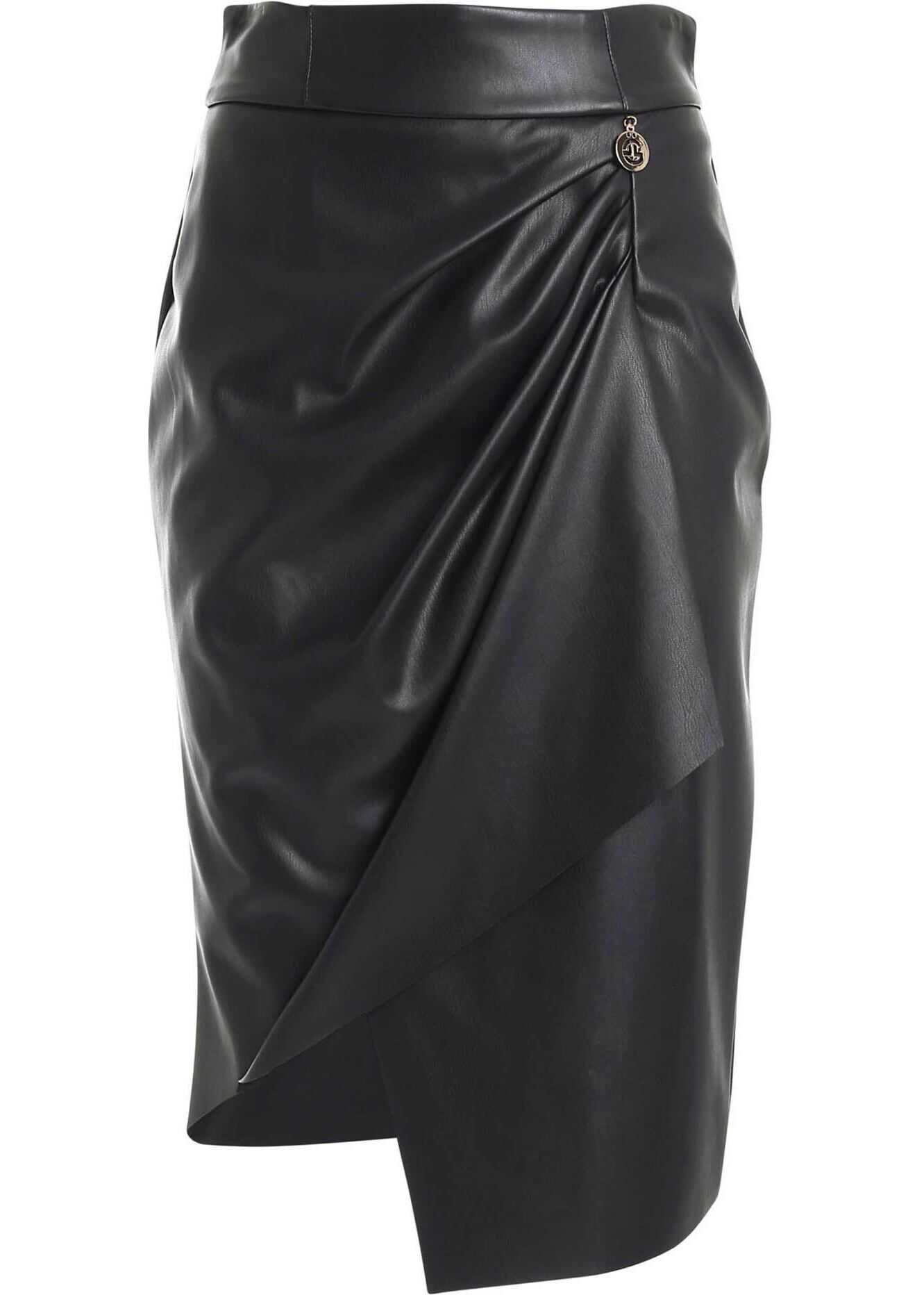 GAëLLE Paris Logo Charm Skirt In Black Black
