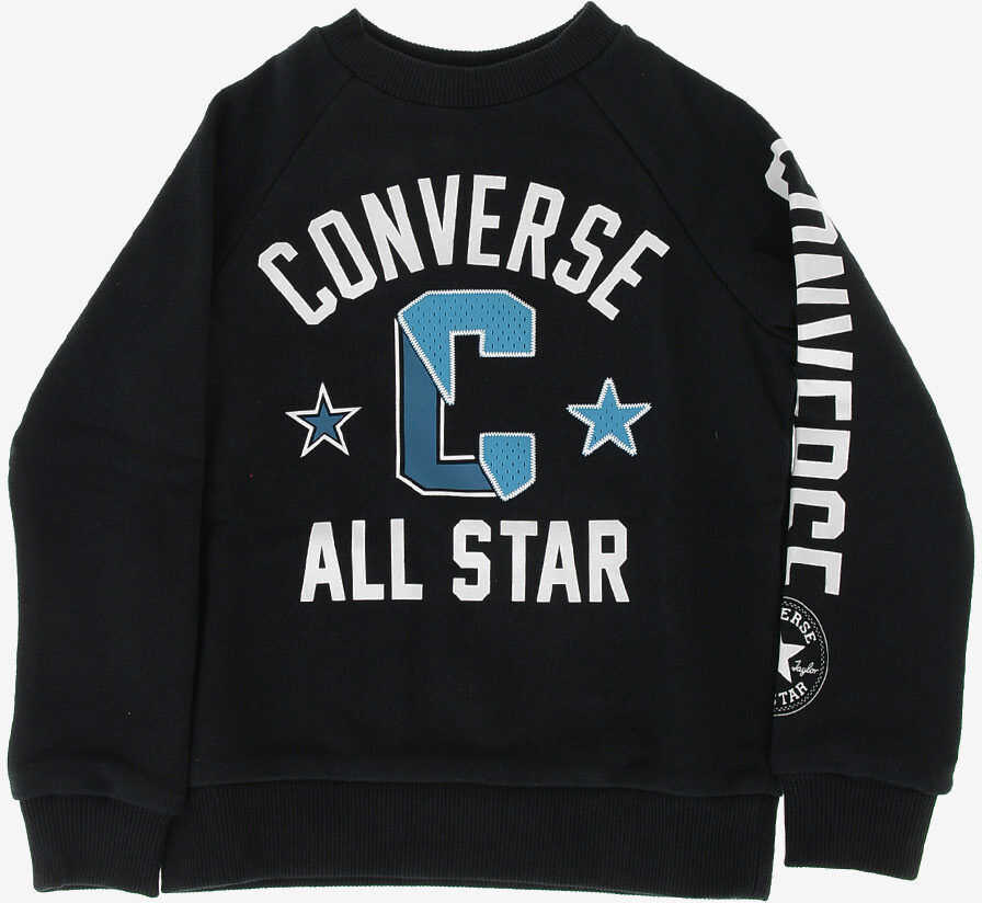 Converse Printed Crewneck Sweatshirt Black