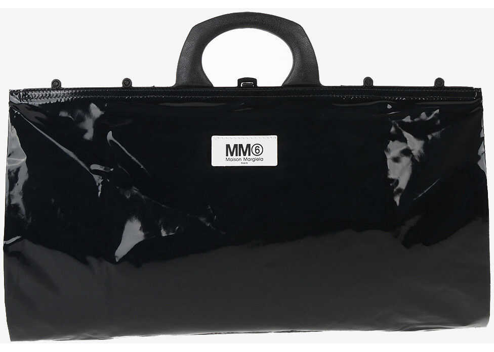 Maison Margiela MM6 Faux Leather Shopping Bag BLACK