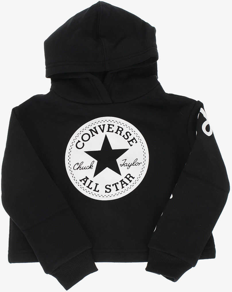 Converse Hooded Printed Sweatshirt Black