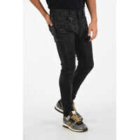 Blugi slim fit 15cm Waxed Cotton Super Skinny Fit D-ISTORT Jeans L32 Barbati