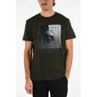 Tricouri Rhinestone Embellished and Skull Print T-Shirt Barbati