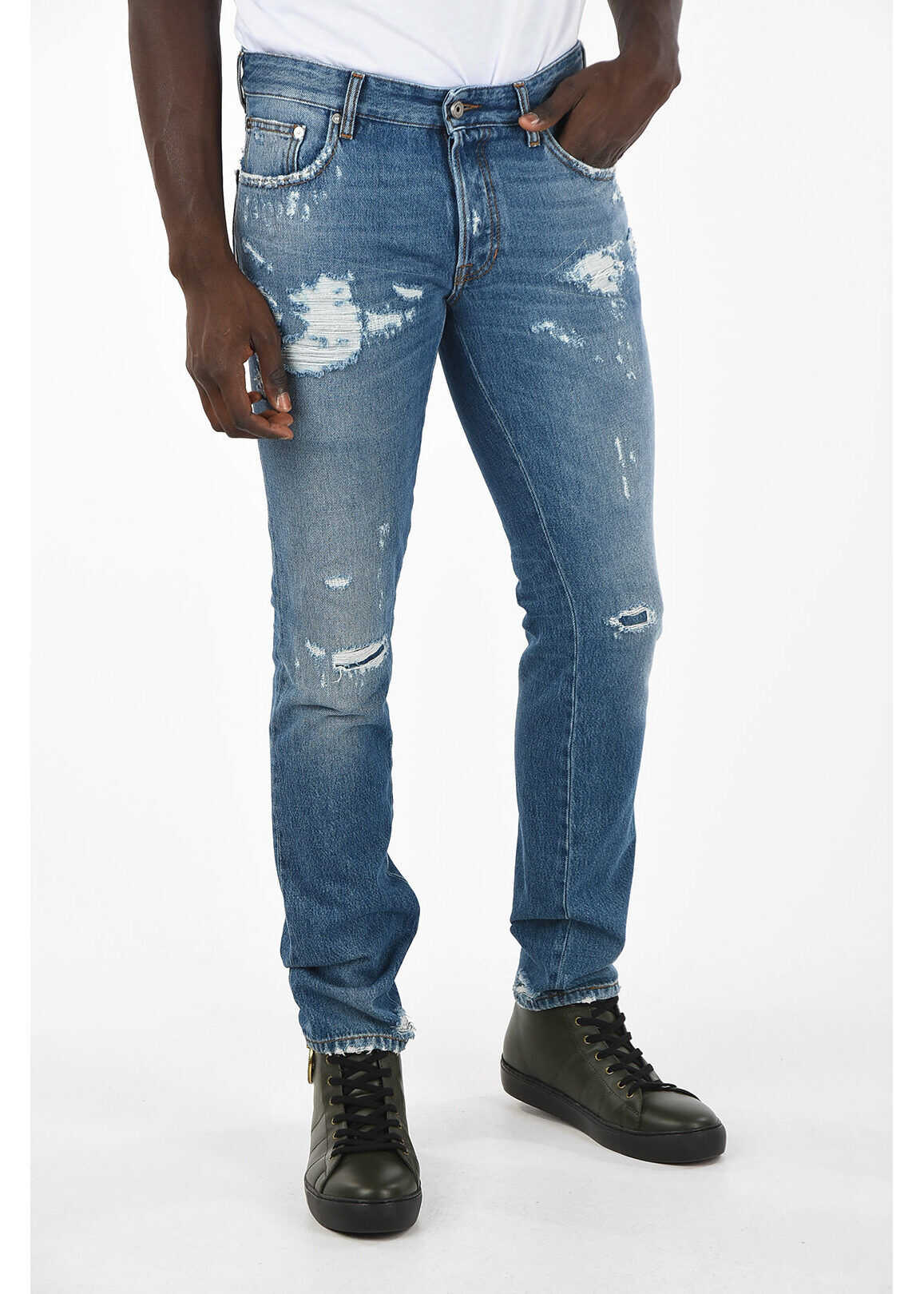 Just Cavalli 17cm Distressed JUST Jeans BLUE imagine