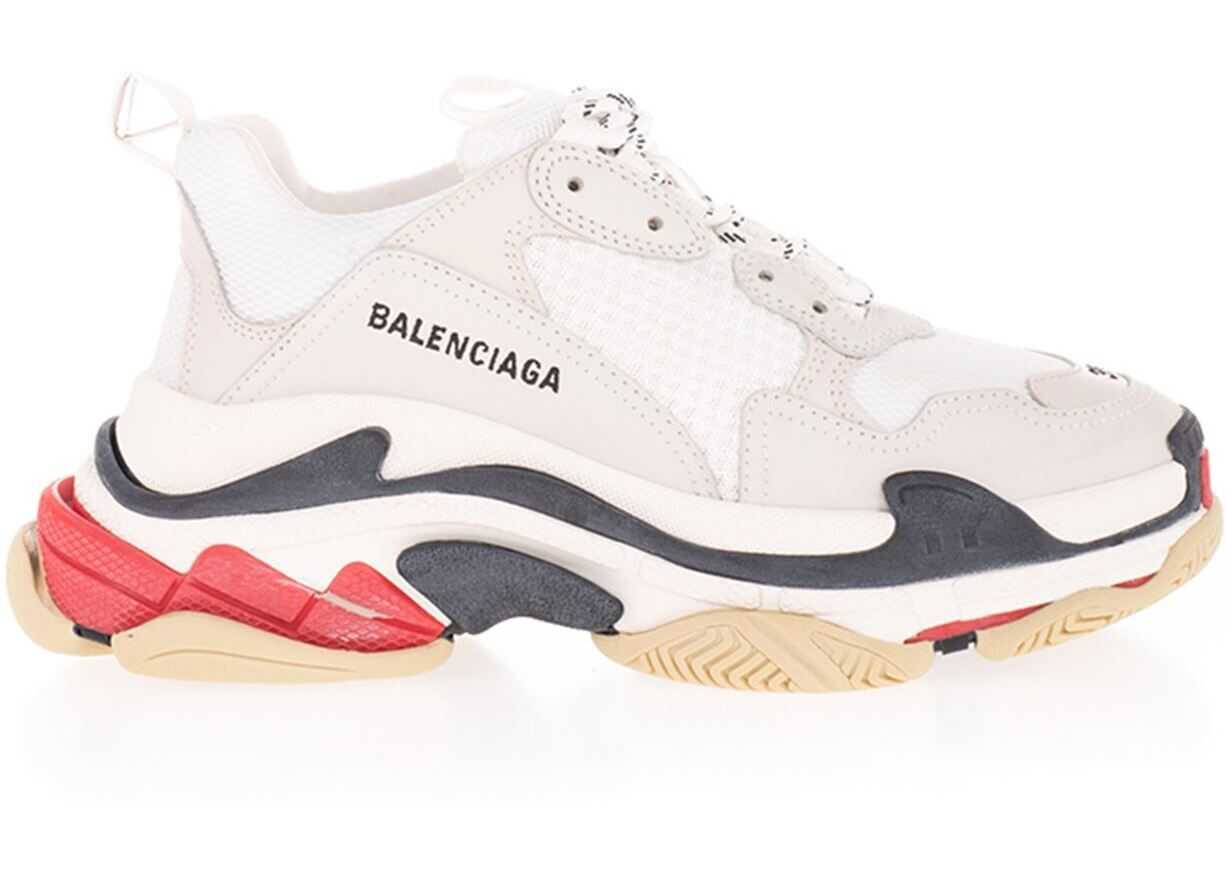Balenciaga Triple S Sneakers In White And Red White