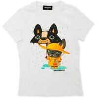 Tricouri Multicolor Print T-Shirt In White Fete