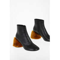 Botine MM6 7cm Faux fur Heel Ankle Boot Femei
