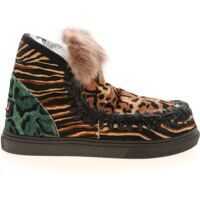 Sneakers Ponyskin Mix Patchwork Animal Print Sneakers Femei