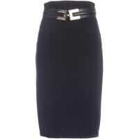 Fuste pana la genunchi Crepe Knee-Length Skirt In Black Femei