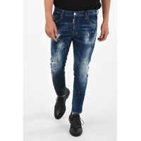 Blugi slim fit 16cm Distressed and Printed SKATER Jeans Barbati