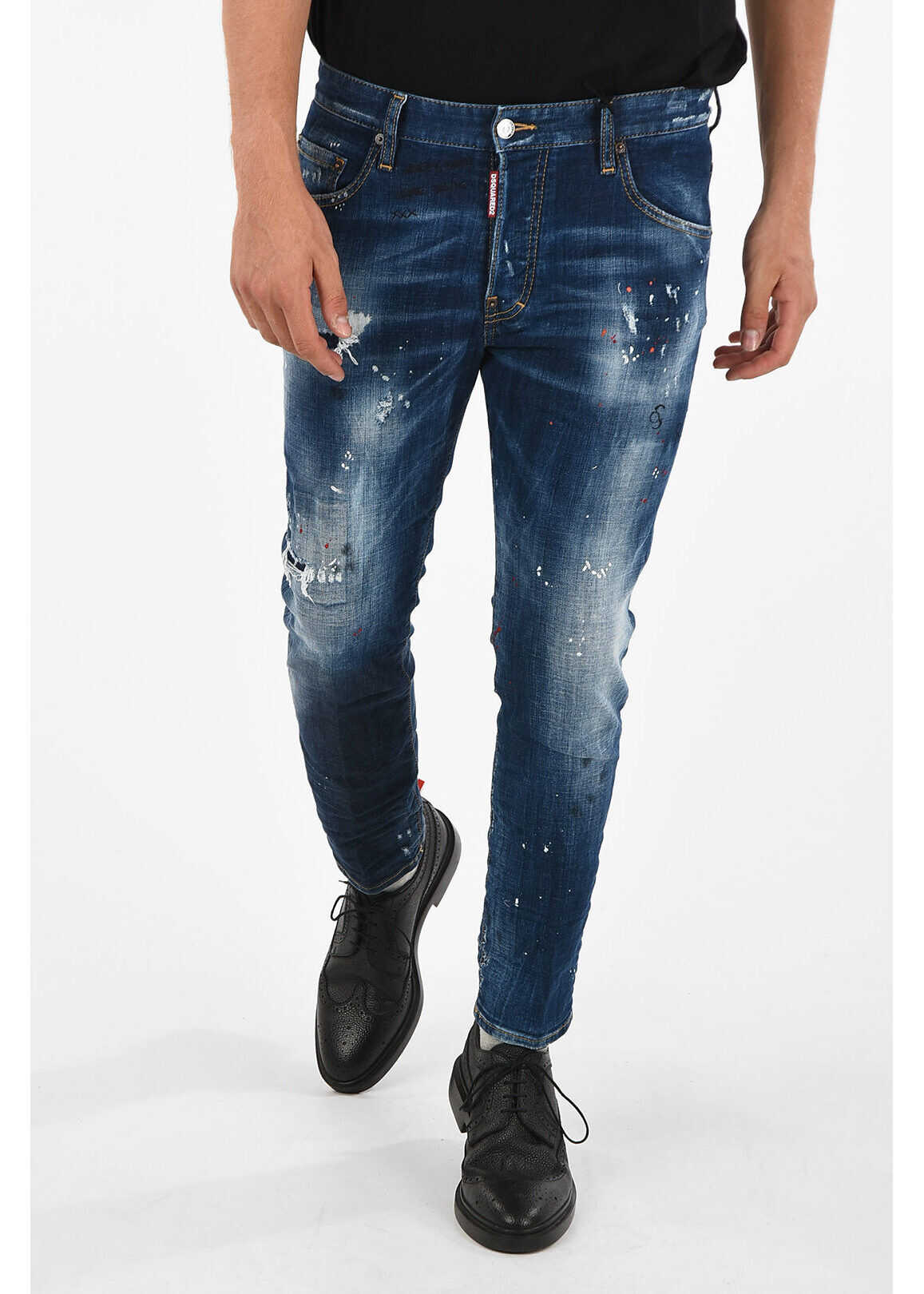 DSQUARED2 16cm Distressed and Printed SKATER Jeans BLUE