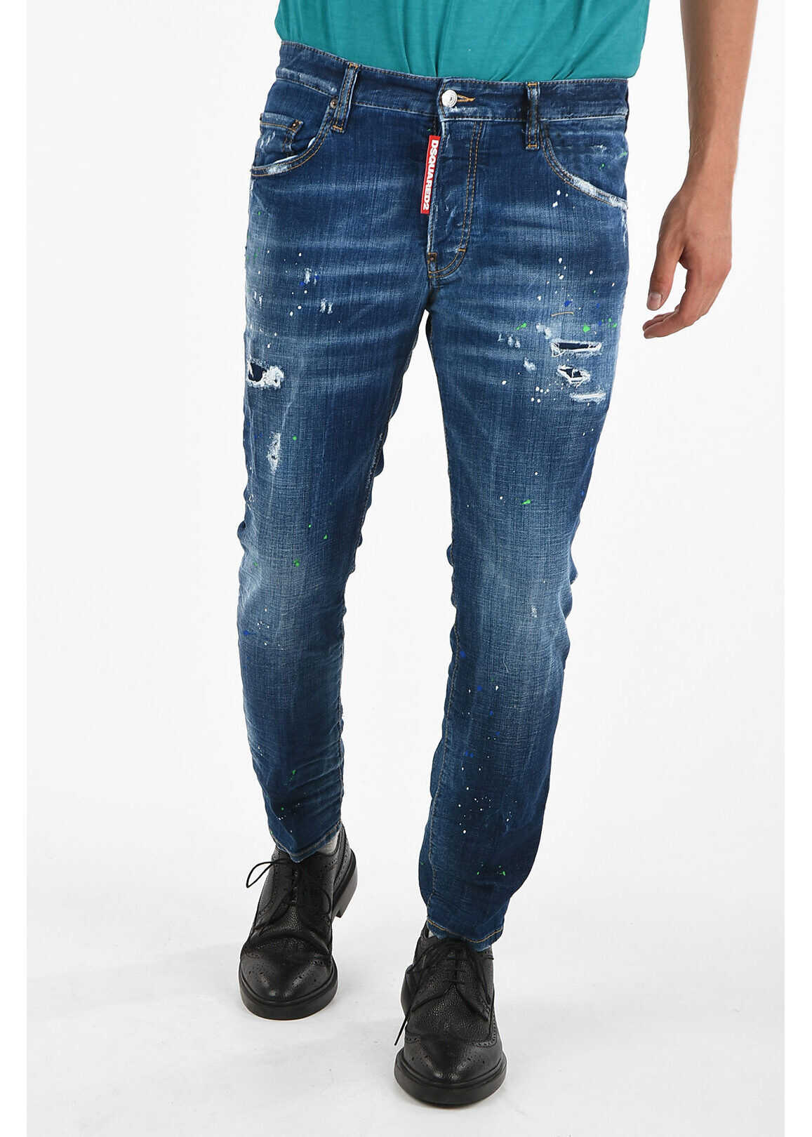 DSQUARED2 16cm Distressed and Printed SKATER Jeans BLUE