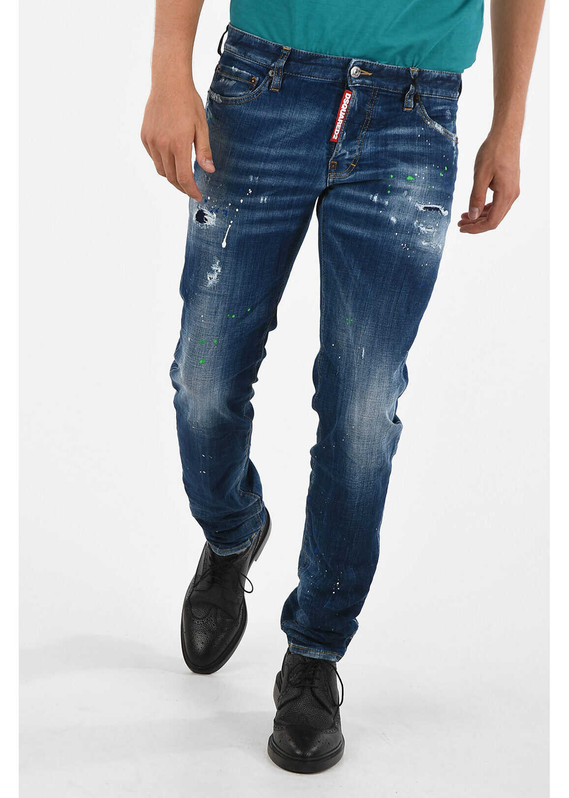 DSQUARED2 17cm Printed SLIM Jeans BLUE