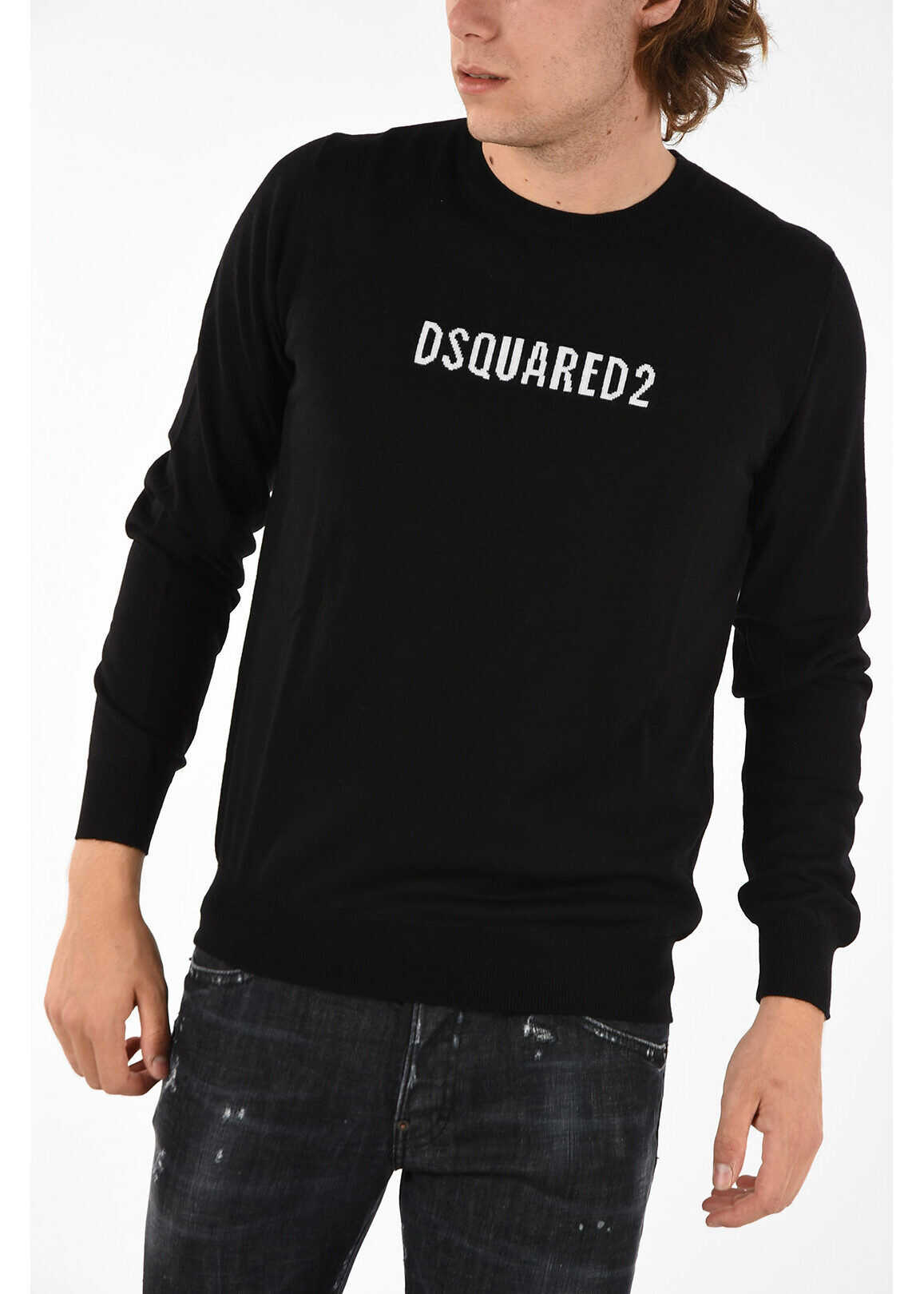 DSQUARED2 Wool Crew-Neck Sweater BLACK
