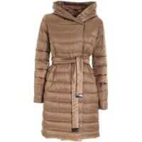 Geci de iarna Novef Brown Down Jacket Featuring Hood Femei