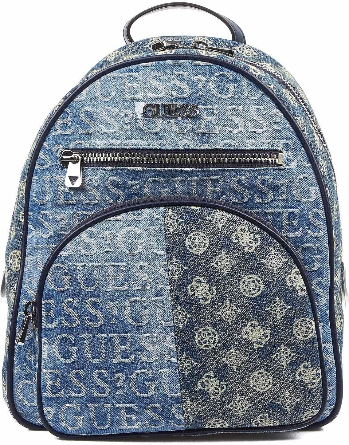 GUESS Backpack with logo details Blue