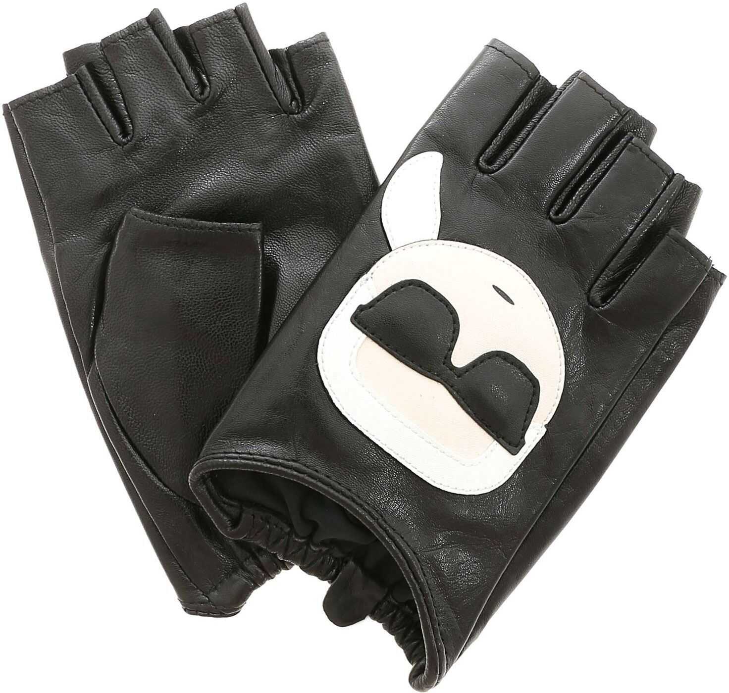 Karl Lagerfeld K/Ikonik Fingerless Gloves In Black Black