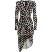 Rochii de zi Monogram Printed Dress In Black Femei
