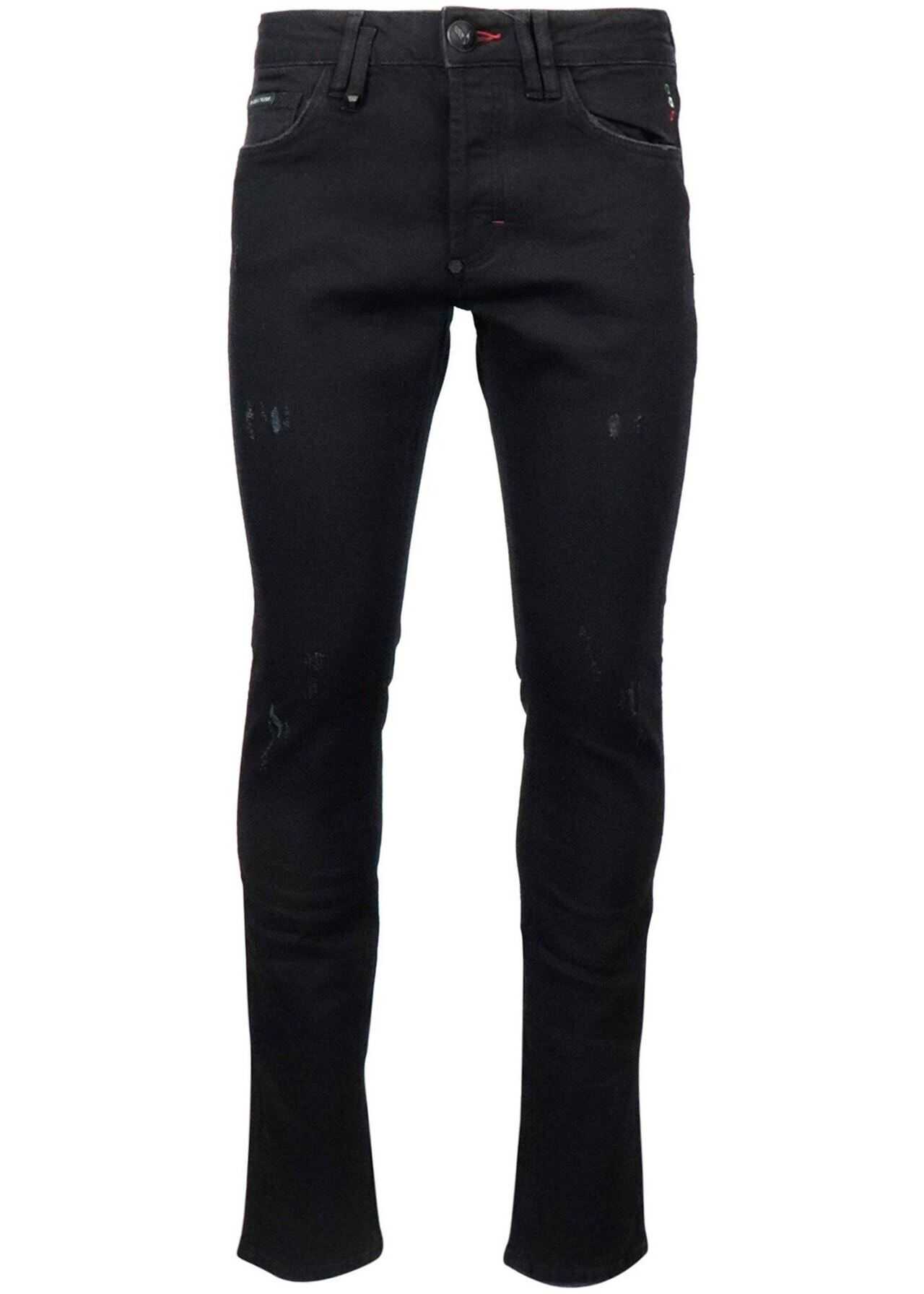 Philipp Plein Denim Jeans In Black Black