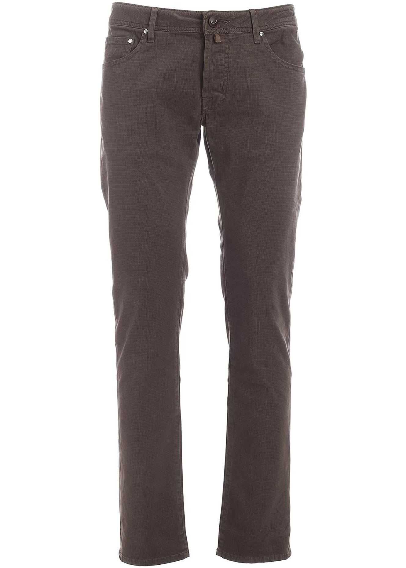 Micro Pattern Pants In Brown