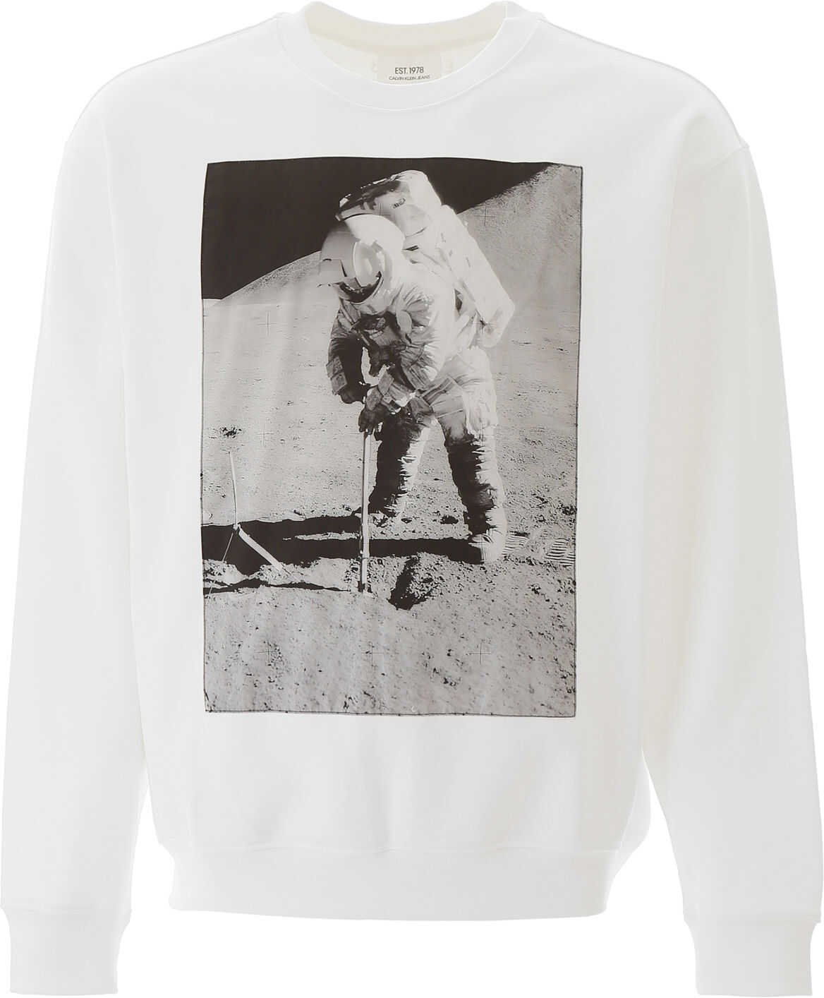Calvin Klein Est. 1978 Moon Landing Sweatshirt BRILLIANT WHITE