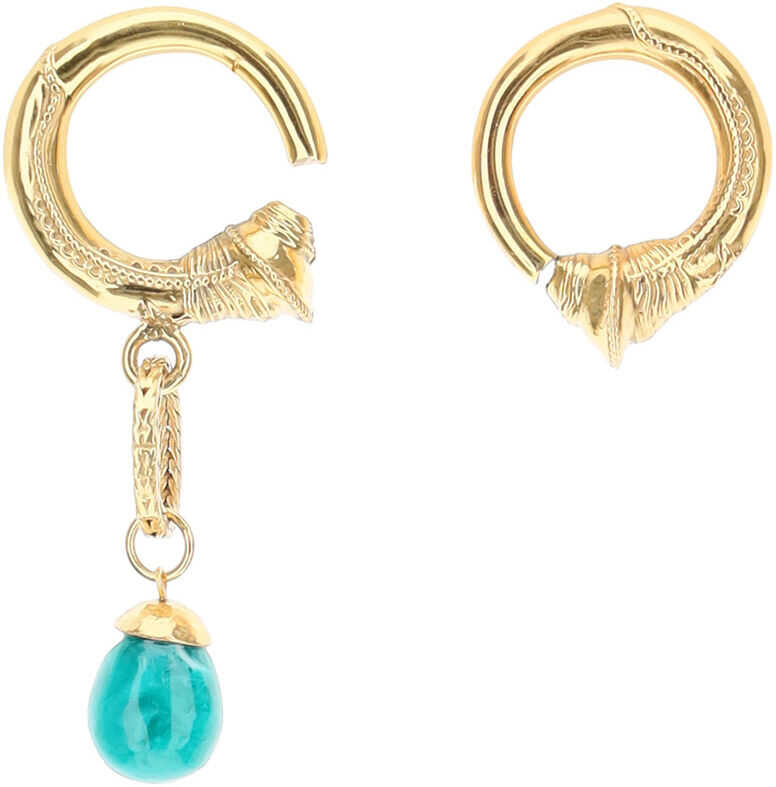 Patou Mismatching Hoop Earrings JW0371002297G GOLD STONES