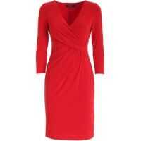 Rochii de zi Crossover V-Neck Dress In Red Femei