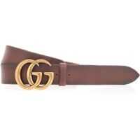 Curele Gucci Gg Buckle Leather Belt In Leather Color And Gold