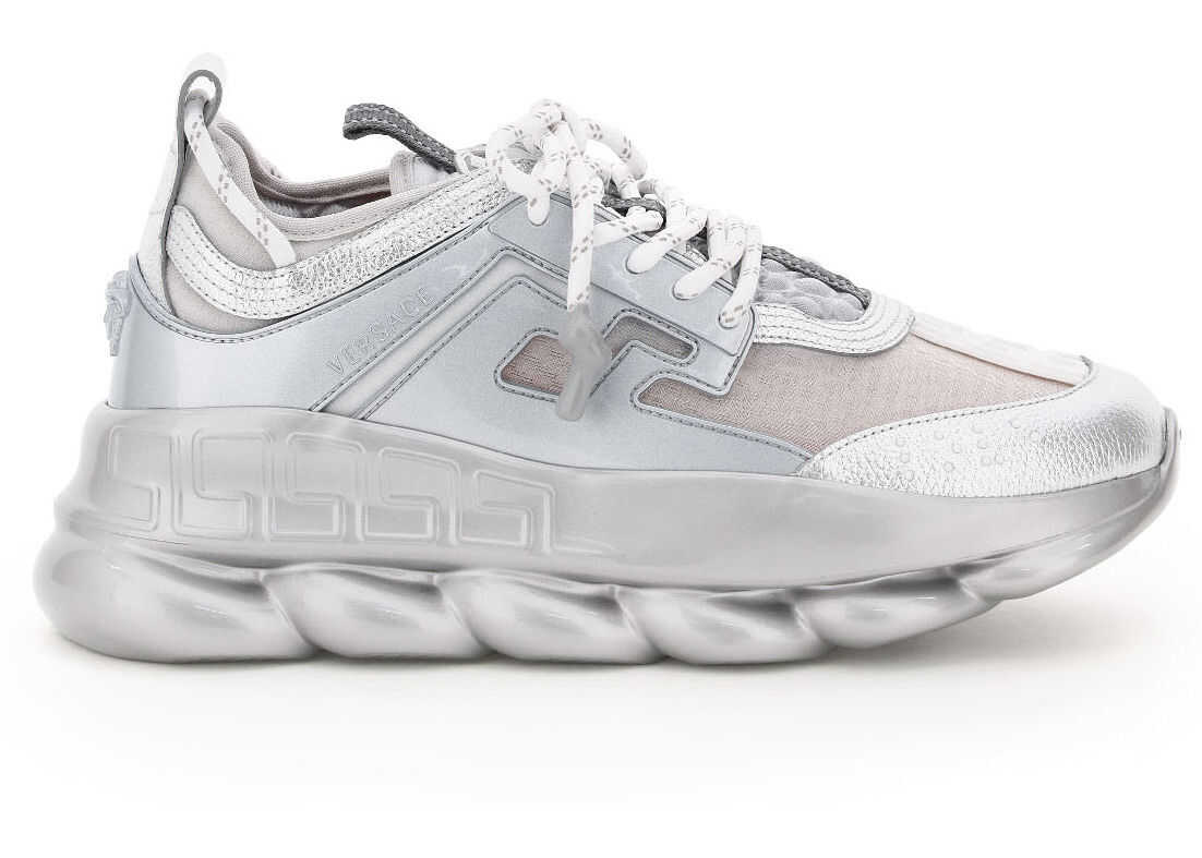 Versace Silver Chain Reaction Sneaker ARGENTO BIANCO