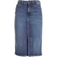 Fuste pana la genunchi Lucy Denim Skirt In Blue Femei