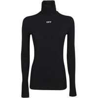 Pulovere casual Off Fitted Turtleneck In Black Femei