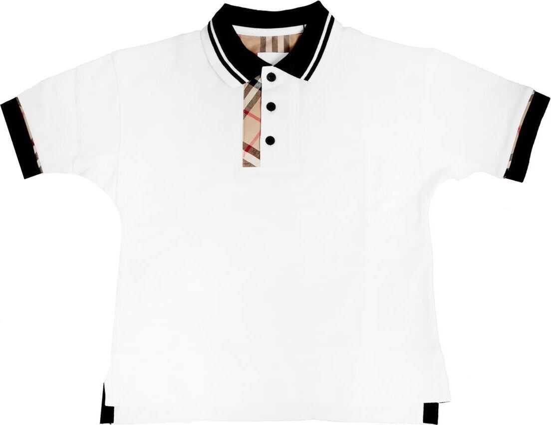 Burberry White Polo Shirt With Contrasting Edges* White