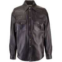 Geci de piele Gucci Leather Shirt In Black Barbati
