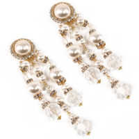 Cercei Pearl Cascade Clip On Earrings Femei