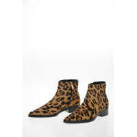 Ghete Animal Printed Ponyskin Beatle Boots Femei