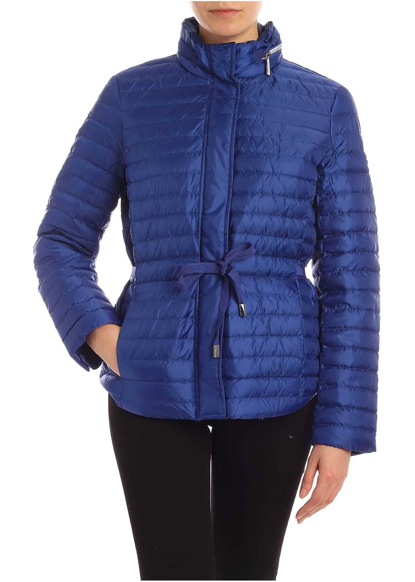 Michael Kors Grosgrain Drawstring Down Jacket In Electric Blue* Blue