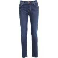 Blugi drepti Jeans In Blue With Logo Label Barbati