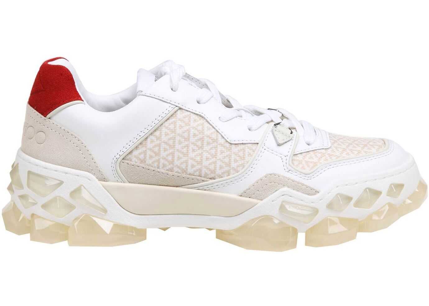 Jimmy Choo Diamond X Trainer Sneakers In White White