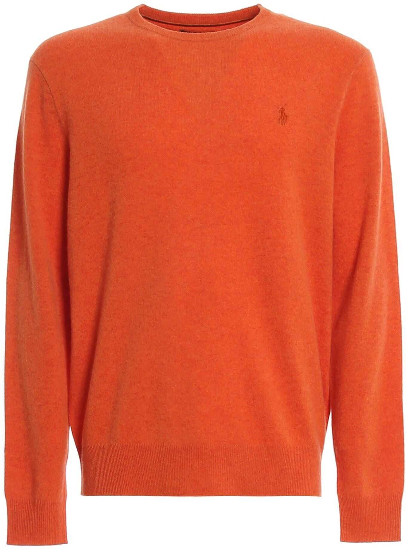 Ralph Lauren Mélange Wool Sweater In Orange Colour Orange