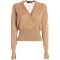 Pulovere casual Crossover Crop Pullover In Beige Femei