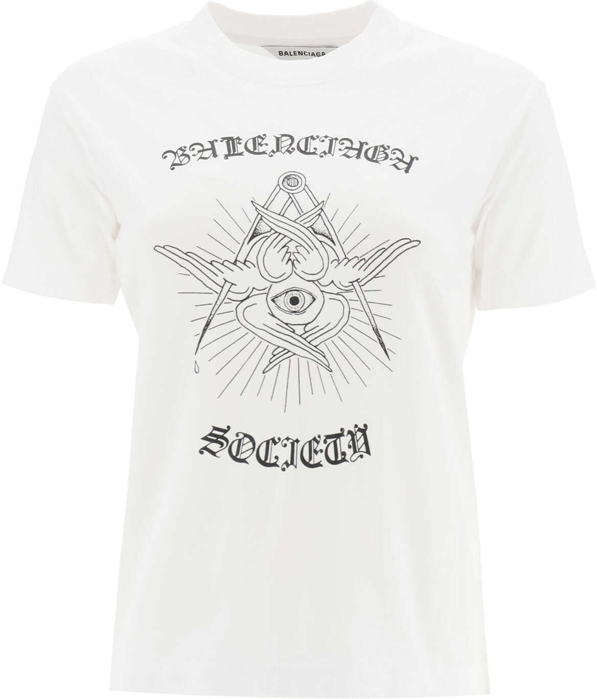 Balenciaga Gothic Print T-Shirt 612964 TJVD8 WHITE