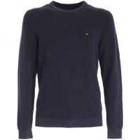 Pulovere casual Mouline Structure Pullover In Melange Blue Barbati