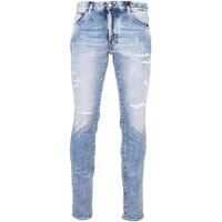 Blugi slim fit Skater Jeans Faded Color Light Baby Blue Barbati