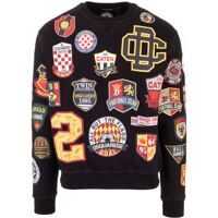 Bluze de trening College Patch Crewneck Sweatshirt In Black Barbati