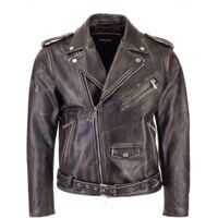 Geci de piele Aged Leather Mini Kiodo Jacket In Black Barbati