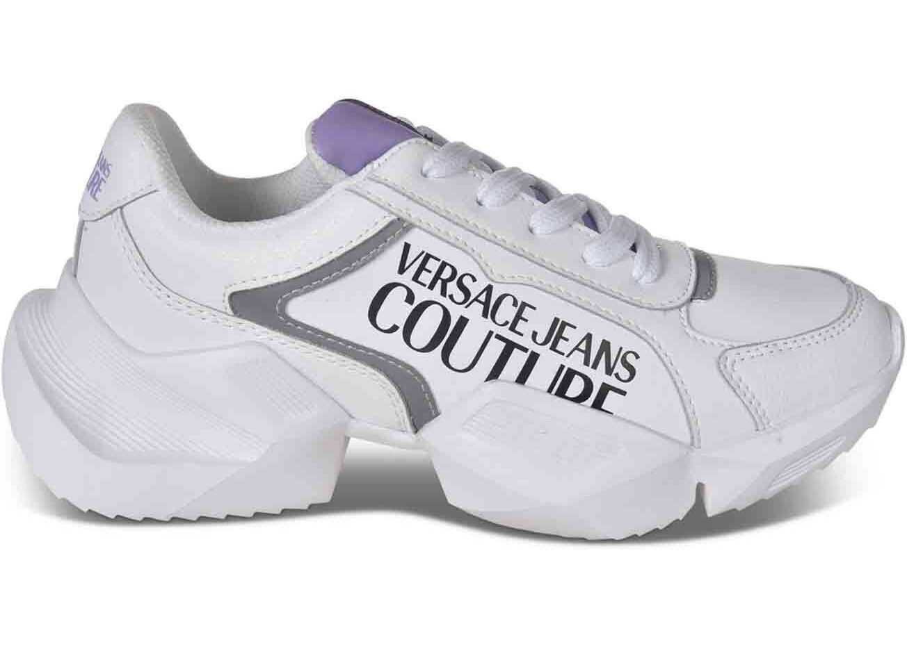 Versace Jeans Couture Sneakers In White With Reflective Insert White