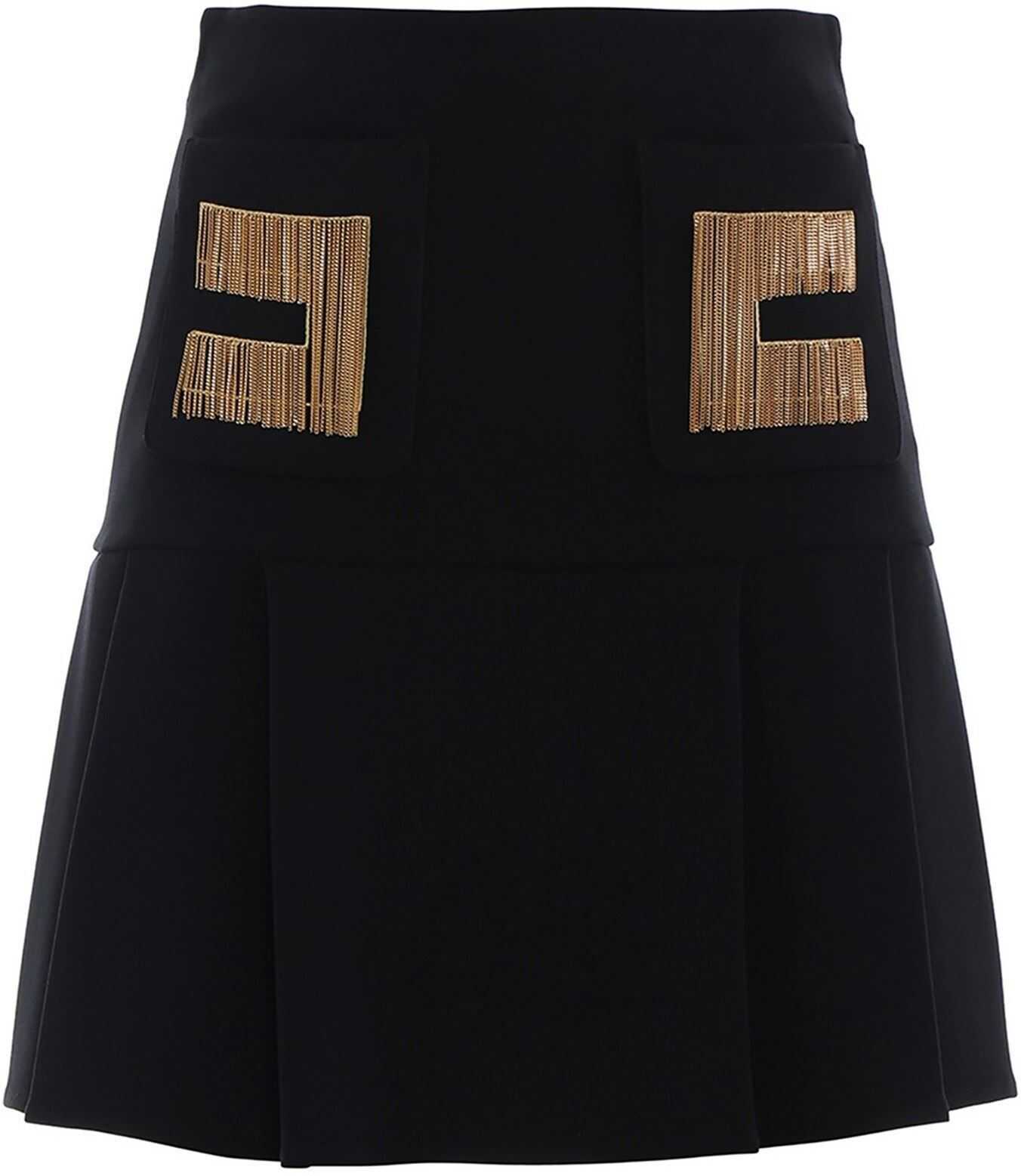 Elisabetta Franchi Double Crêpe Mini Skirt In Black Black