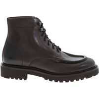Ghete Leather Ankle Boots In Dark Brown Barbati