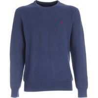 Pulovere casual Burgundy Logo Embroidery Pullover In Blue Barbati