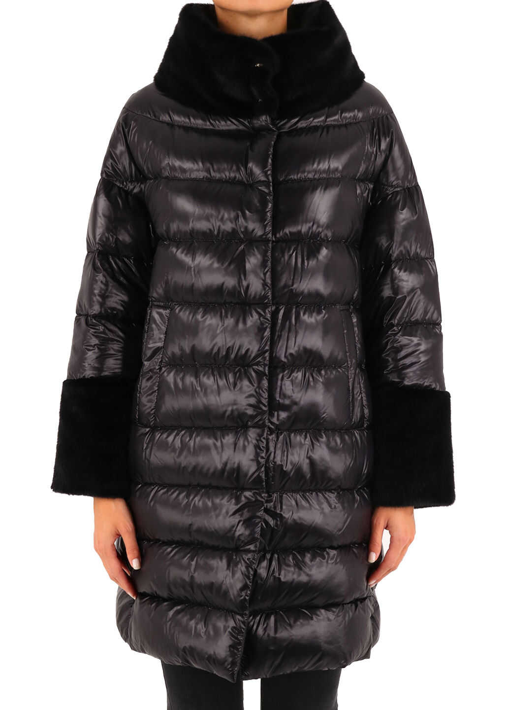 Herno Down Jacket With Ecofur Black