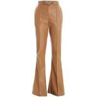 Pantaloni casual Synthetic Leather Flared Pants In Brown Femei